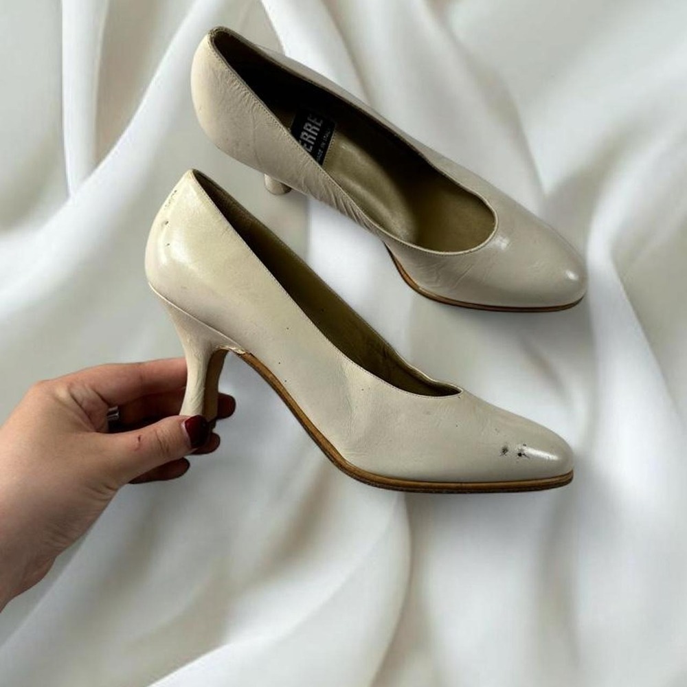 Lerre cream leather almond toe pumps y2k mcbling fairy boho grunge